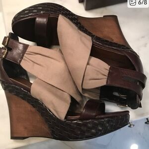 Nordstrom Halogen Brown and Tan Wedge Sandals Nordstroms